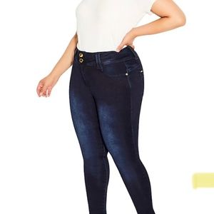 CITY CHIC size 14 Plus Jean Strut It Out - light wash